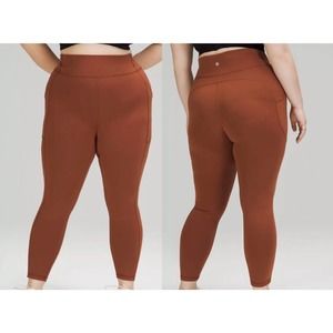 Lululemon Women's Invigorate High Rise Tight 25" Dark Terracotta Size 20 NWT
